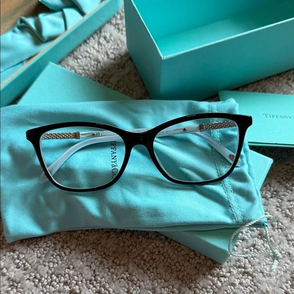 Tiffany & Co. Signature Blue Eyewear Glasses, Case and Box - Picture 1 of 4